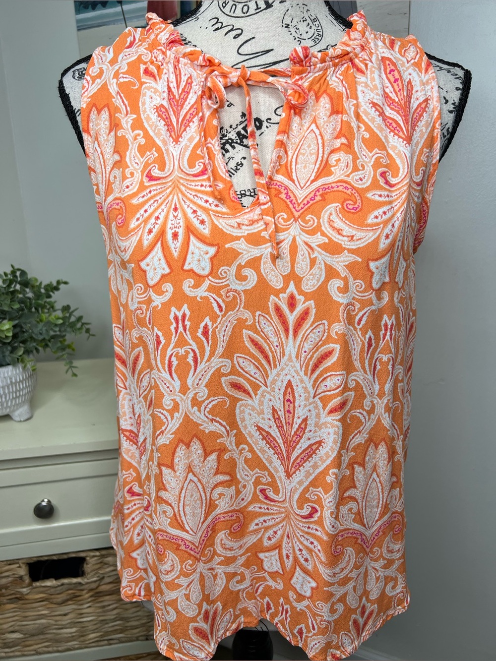 Loft Ruffle Tie Neckline Top
